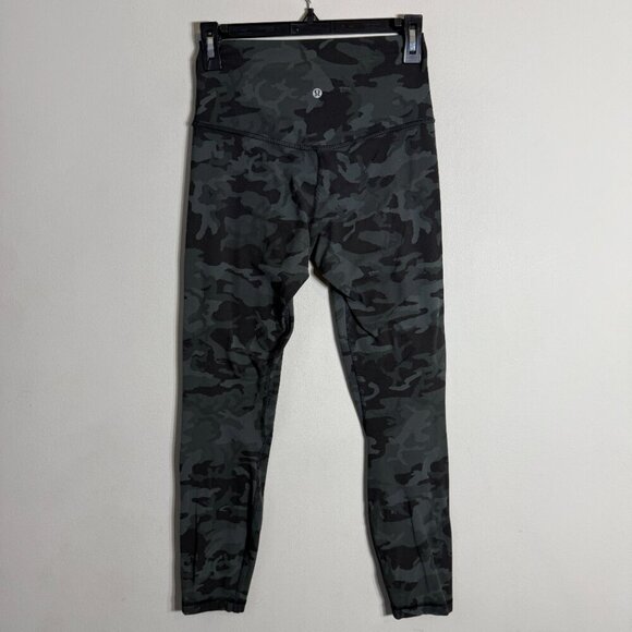Lululemon Align Pant II 25" Incognito Camo Women's 6 Gator Green Multi Workout - Picture 8 of 11